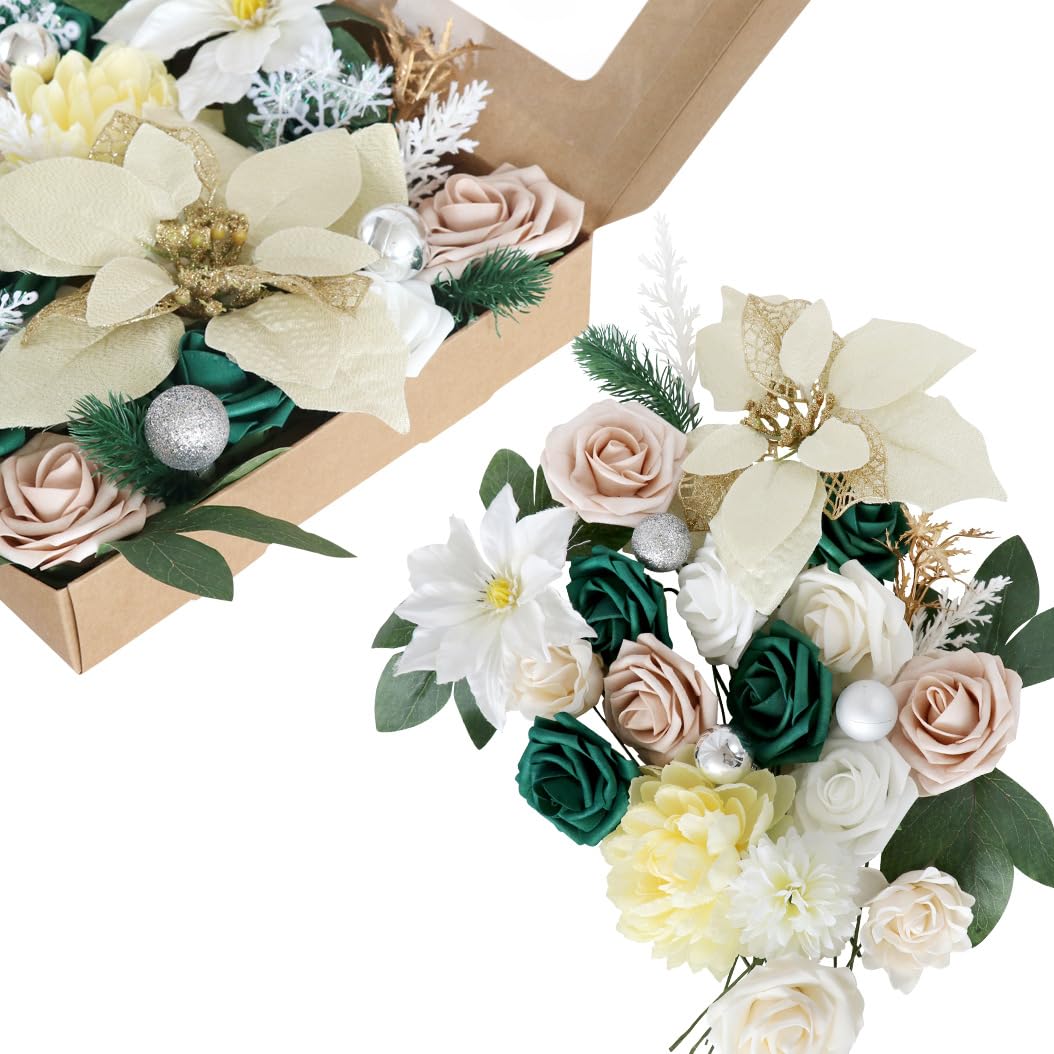 Bouquet Di Fiori Artificiali Misti - Rose In Seta E Schiuma Per Matrimoni, Centrotavola Fai Da Te - 2