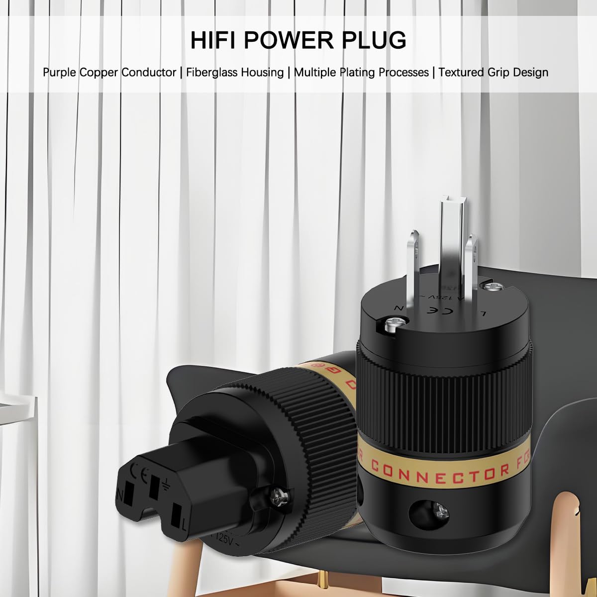 Figure 8 IEC C7 Power Cable – Hifi Audio DIY Connector, Female Plug For Amps & Devices