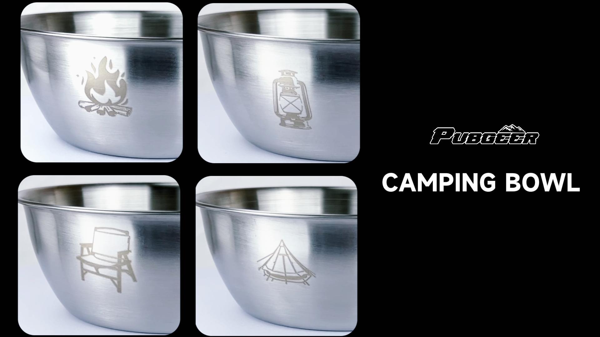 Pubgeer Camping Bowls 31oz (4 Pack) - Nesting Stainless - View #6
