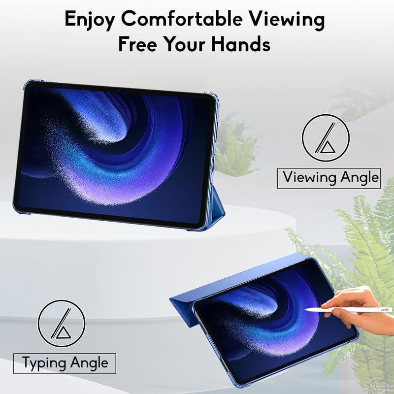 Image of Robustrion Cover for Xiaomi Mi Pad 6 Cover Case Flip Case Cover with Transparent Back for Xiaomi Pad 6 Cover 11 inch [Auto Sleep Wake Support] - Navy
