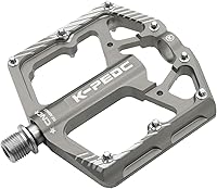 Vista 2 de Bike Pedal Aluminum Alloy 9/16" Bike Pedal MTB Wide Platform Flat Non-Slip Bicycle Pedals with 3 Bearings for Mountain Bikes, Road, BMX