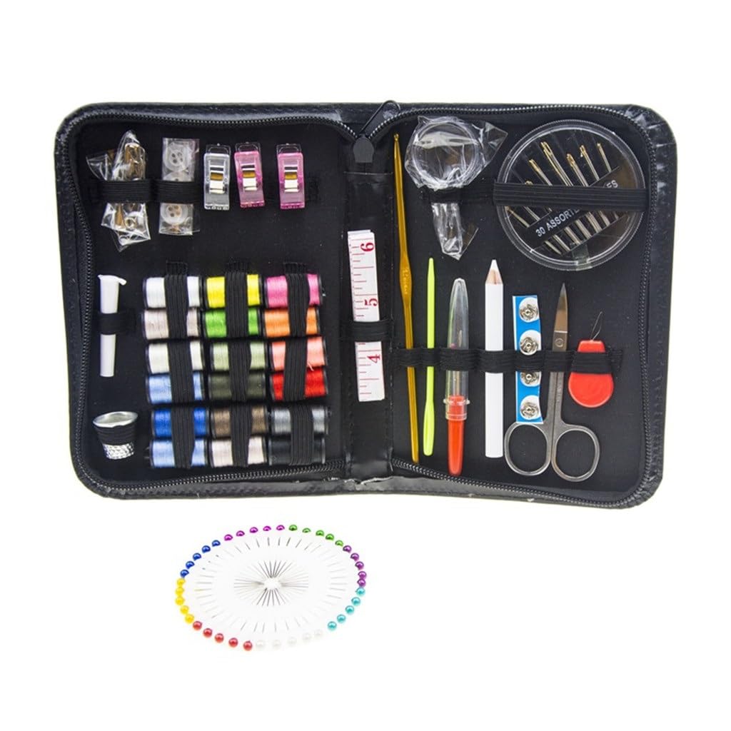 Kit de Costura portátil para el hogar, 123 Piezas, Caja de Herramientas para Guardar Herramientas de Costura a Mano