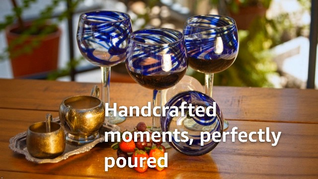 handmade wine glasses Lilly & Lula Set of 2, 4 & 6 Handmade Ripple Flower Inspired Wine, Cocktail & Flute Glasses main image 1