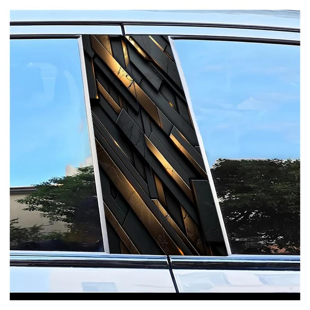 Car Parts 2pcs Car B-Pillar Sticker Geometric Stripes Pattern Scratch Resistant Film