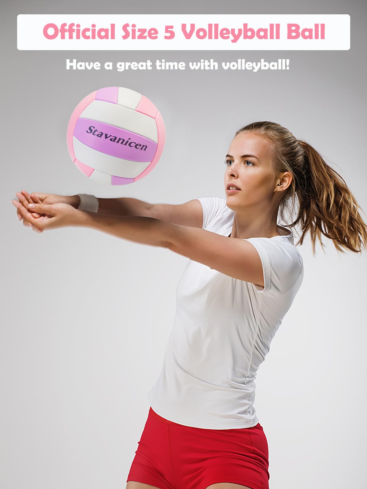 Volleyball, offizielle Größe 5 für drinnen und draußen, dickeres Polyurethan, weicher Strandvolleyball für Erwachsene, Teenager, Erwachsene, Strandspiel, Fitnessstudio, Training, Anfänger
