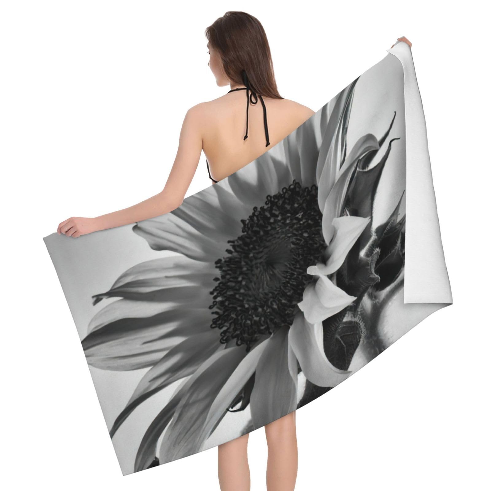 Serviette de plage tournesol microfibre anti-sable et séchage rapide pour camping