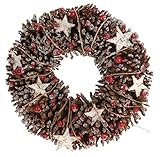 letsbrico 555R905 - Corona Piñas Con Estrellas De 32 Cm