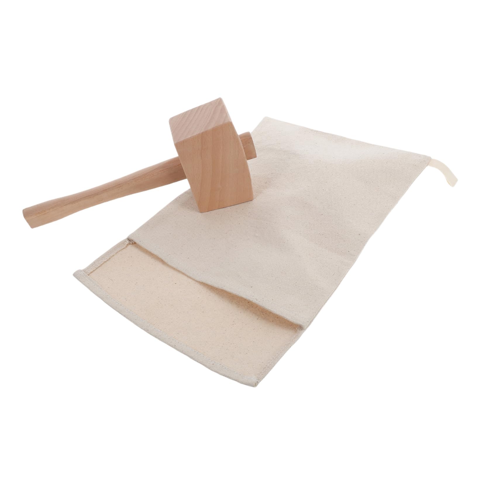 UKCOCO 2piezas Lona Reutilizables para Triturar Hielo y Mazo de Madera para Herramientas de Bar Bolsa de Hielo para Cócteles Uso Bares y Restaurantes