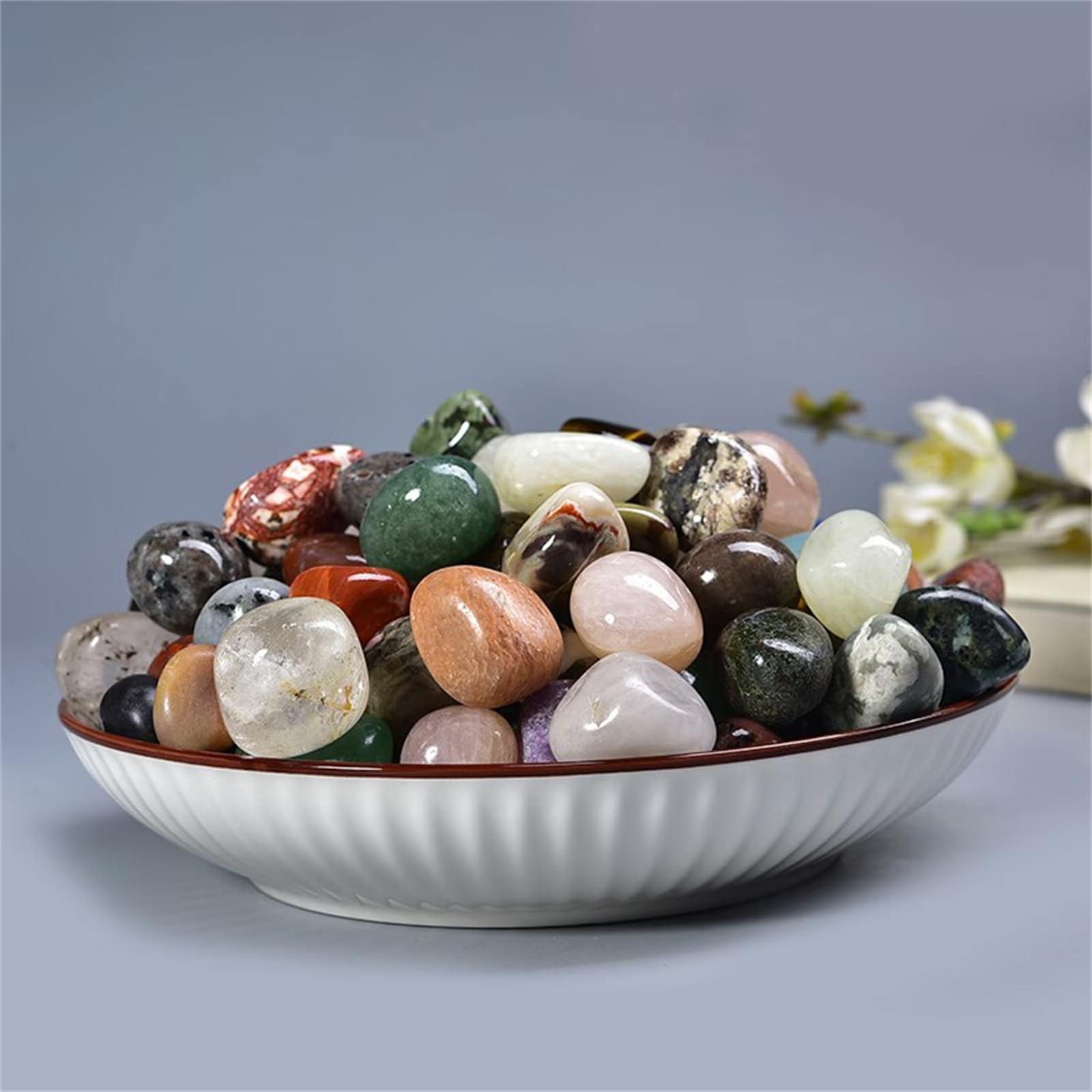 Pietre decorative semipreziose mix di pietre preziose per la mano, pietre preziose colorate, cristalli minerali (2-3 cm, 2000 g)