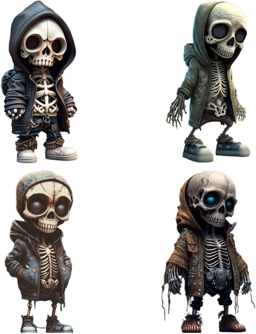 DXJ Skeleton Sculptures Cool Skeleton Figures Gothic Decoration, Mini Resin Skeleton Figures Gothic Home Decoration, Exquisite Skull Statue Halloween Decoration Ornaments Gifts for Friends