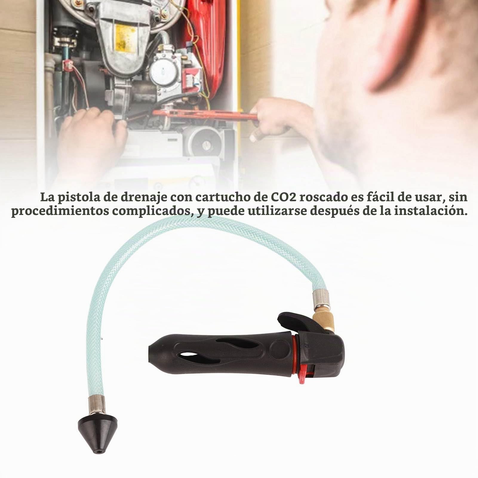 Kit de Abridor de Limpiador de Aire Acondicionado, Pistola de Drenaje de Cartucho Portátil, Pistola de Drenaje Roscada con Manguera Flexible para Líneas de Condensado