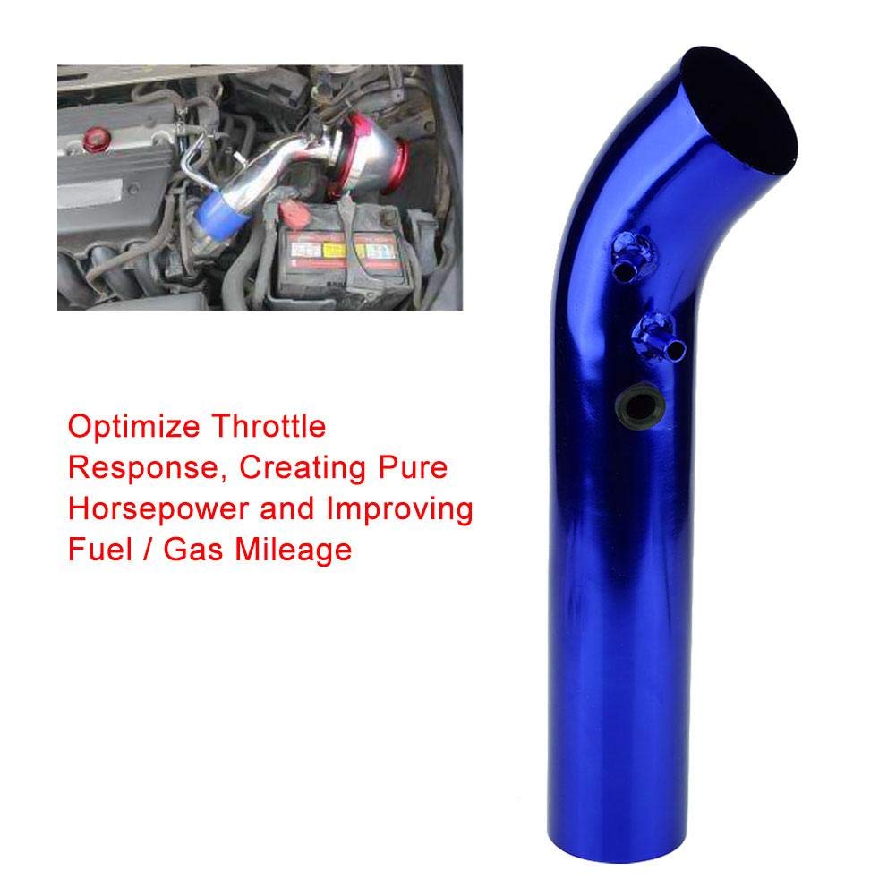 OUKENS Tubo di aspirazione dell'aria fredda, universale 76 mm Kit di tubi per filtri di aspirazione in alluminio per autoveicoli Per sistemi di aspirazione modificati per veicoli(blu)