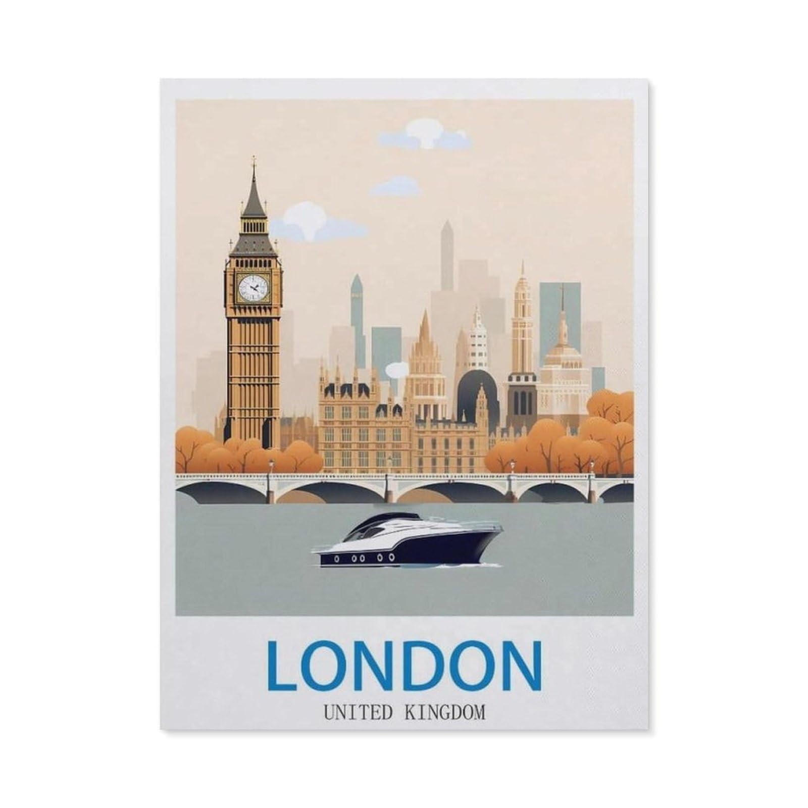 Funny Bathroom Wall Decor Signs，London United Kingdom(15x30cm）
