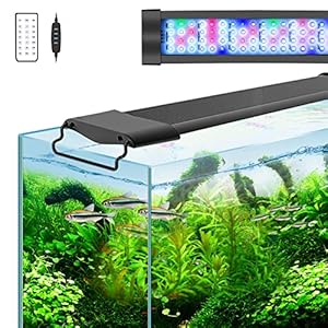 Lominie 30W Aquarium Lights,22-33in Fish Tank LED Light Bar,Full Spectrum Aquarium Plant Light with Timer for Refugium Algae Fish Tank, IP67 Waterproof (G30,Freshwater/57-82CM)