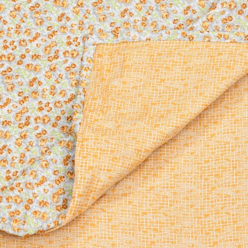 Image of Home Ecstasy 100% Cotton Mulmul Reversible Dohar for Single Bed 210 GSM (56 x 88 inches), Mustard