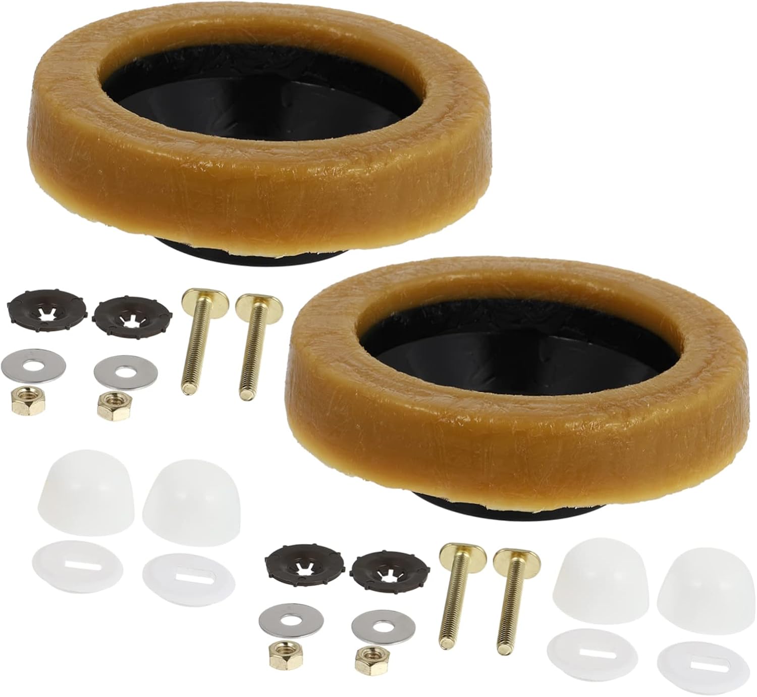 Uonlytech 6 Sets toilet seal toilet bowl wax seal kit toilet wax seal kit Toilet Fixing Screws