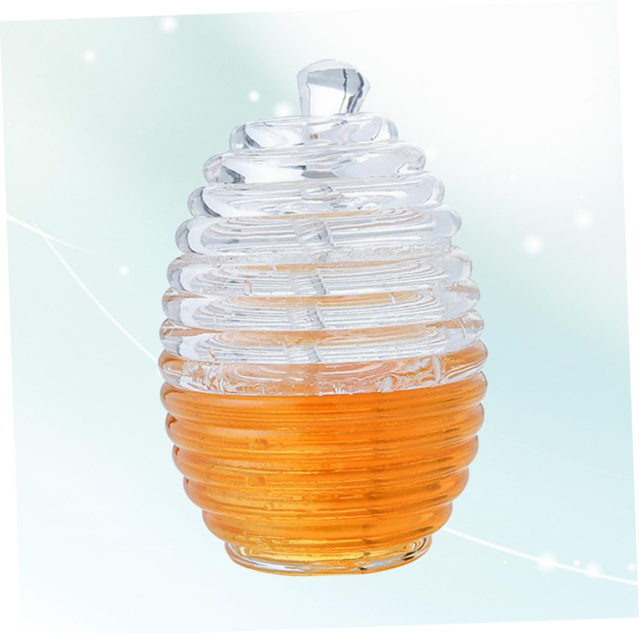 TIDTALEO 2pcs Acylic Honey Jar Pot Glass Dipper Honey Container Juice Dispenser Jar for Syrup Storage