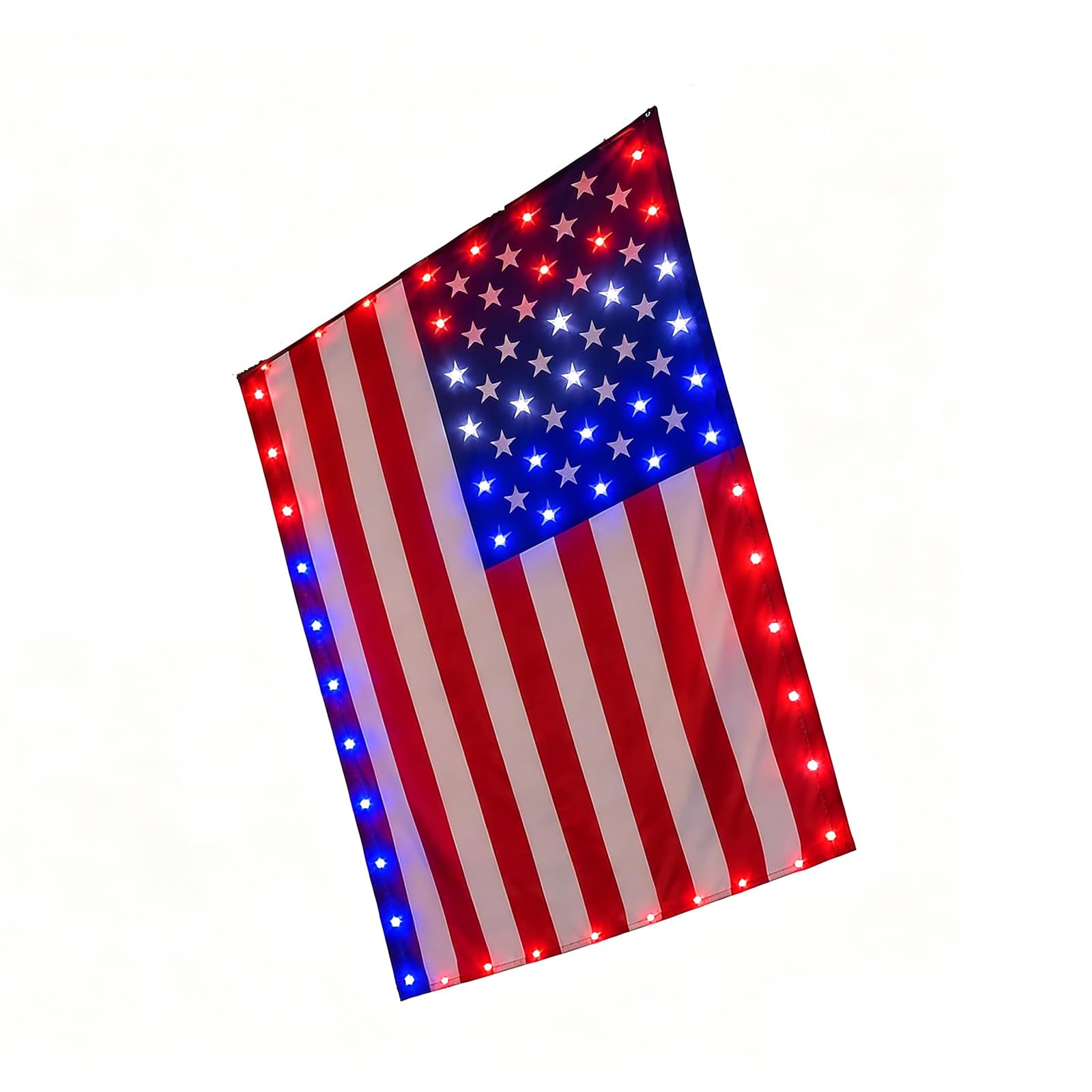 Drapeau américain lumineux résistant aux intempéries pour décoration extérieure durable