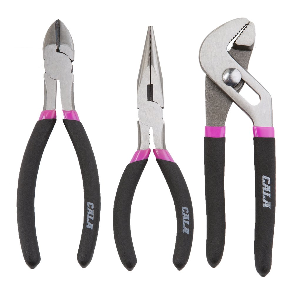 Cala Tools KDE3PS Pliers Set, Pink, 3-Piece