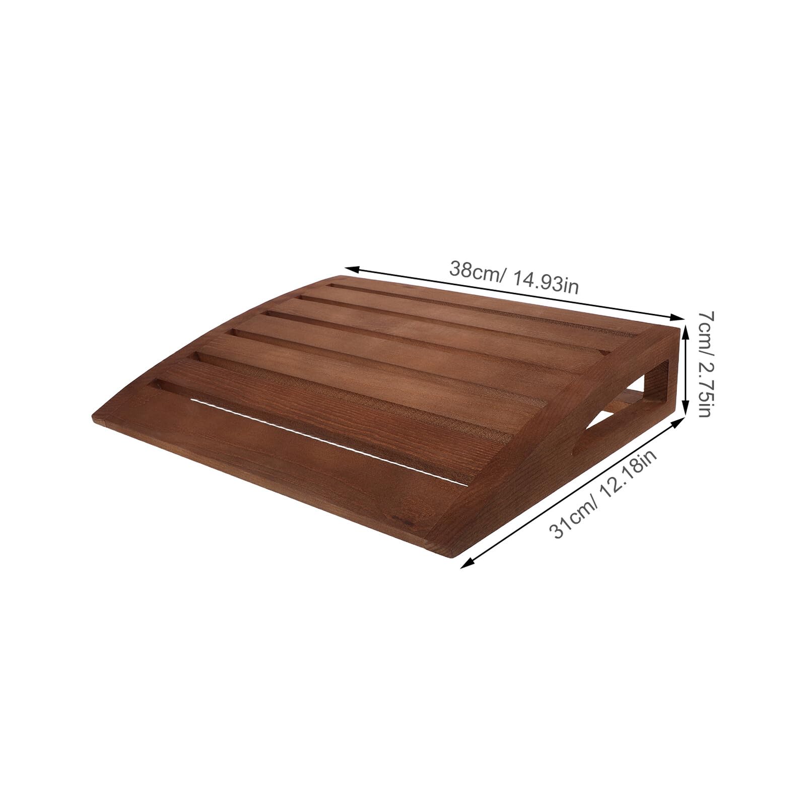 GALPADA Oreiller Cervical en Bois Poli 38x30x7 Cm pour Sauna et Hammam, Coussin de Soutien Ergonomique Naturel, Accessoire Spa Hypoallergénique et Respirant pour Détente et Confort Assis
