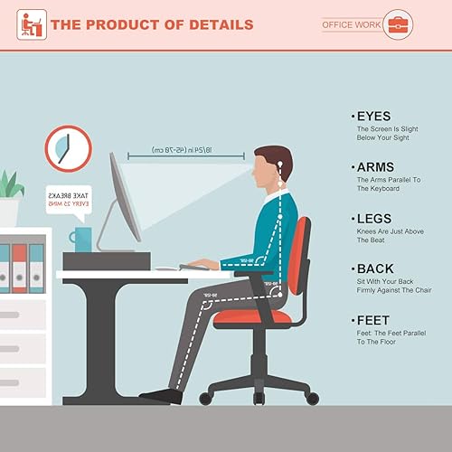 Miniatura 2 de Silla de oficina de malla para el hogar, silla de escritorio ergonómica con soporte lumbar, reposabrazos ejecutivo, ajustable, giratoria, respaldo