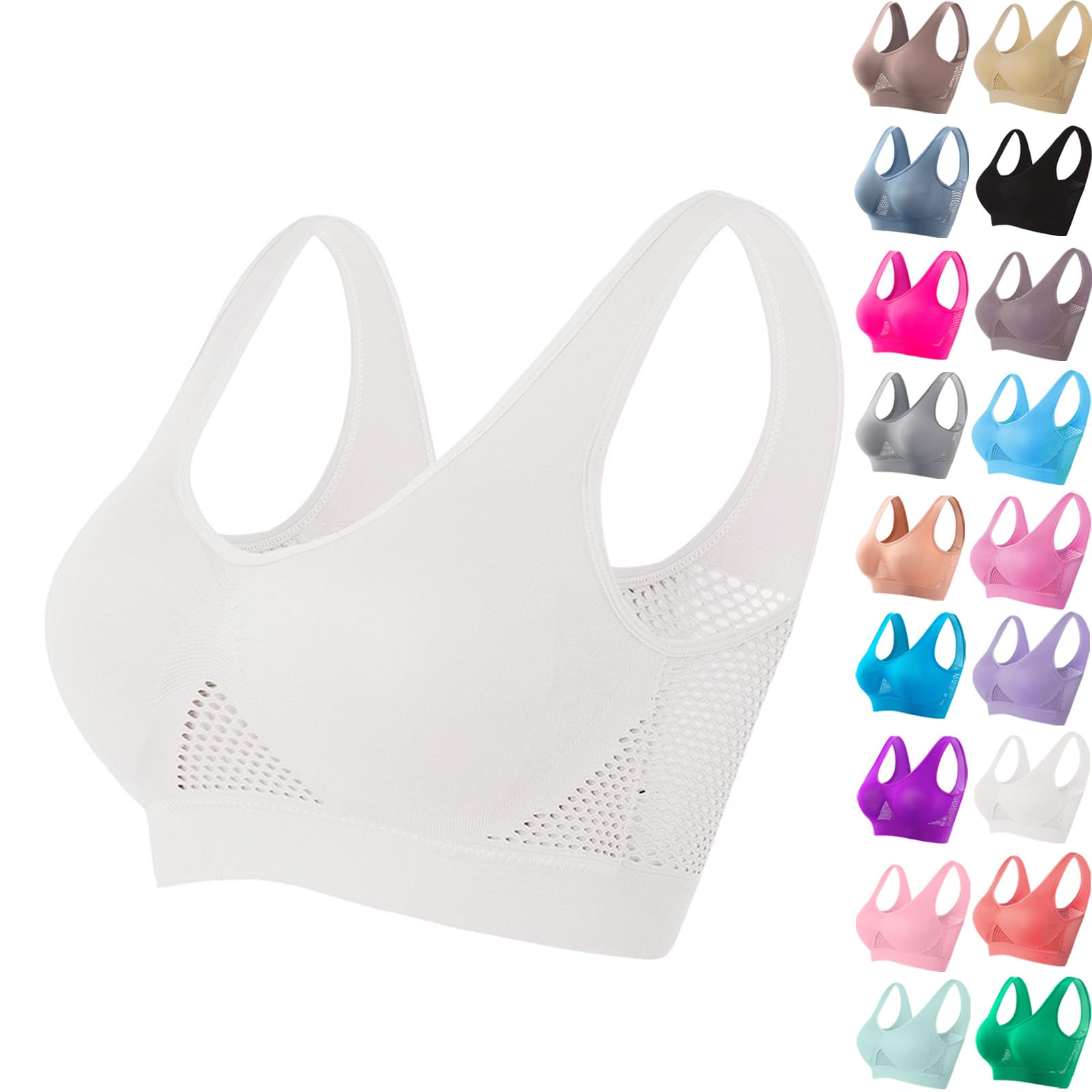 2025 New Breathable Cool Liftup Air Bra Mesh Sports Bras for Women High Support Plus Size Wireless Bras