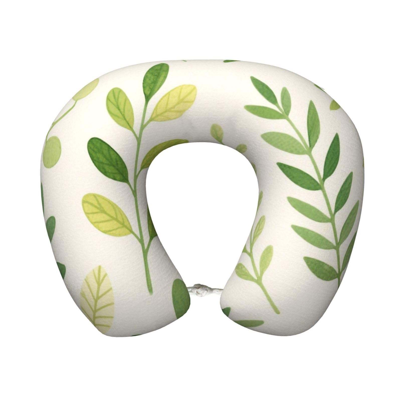 FekiLoot Travel Pillow for Sleeping, Greenery Leaves Pattern Travel Neck Pillow Comfortable U Shape Memory Foam Neck Rest Support Portable Travel Accessories Suitable for Airplane Car Office