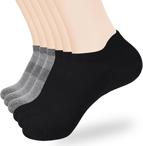 ATBITER Calcetines de tobillo para mujer, delgados, atléticos, de corte bajo, con lengüeta en el talón, 6 pares