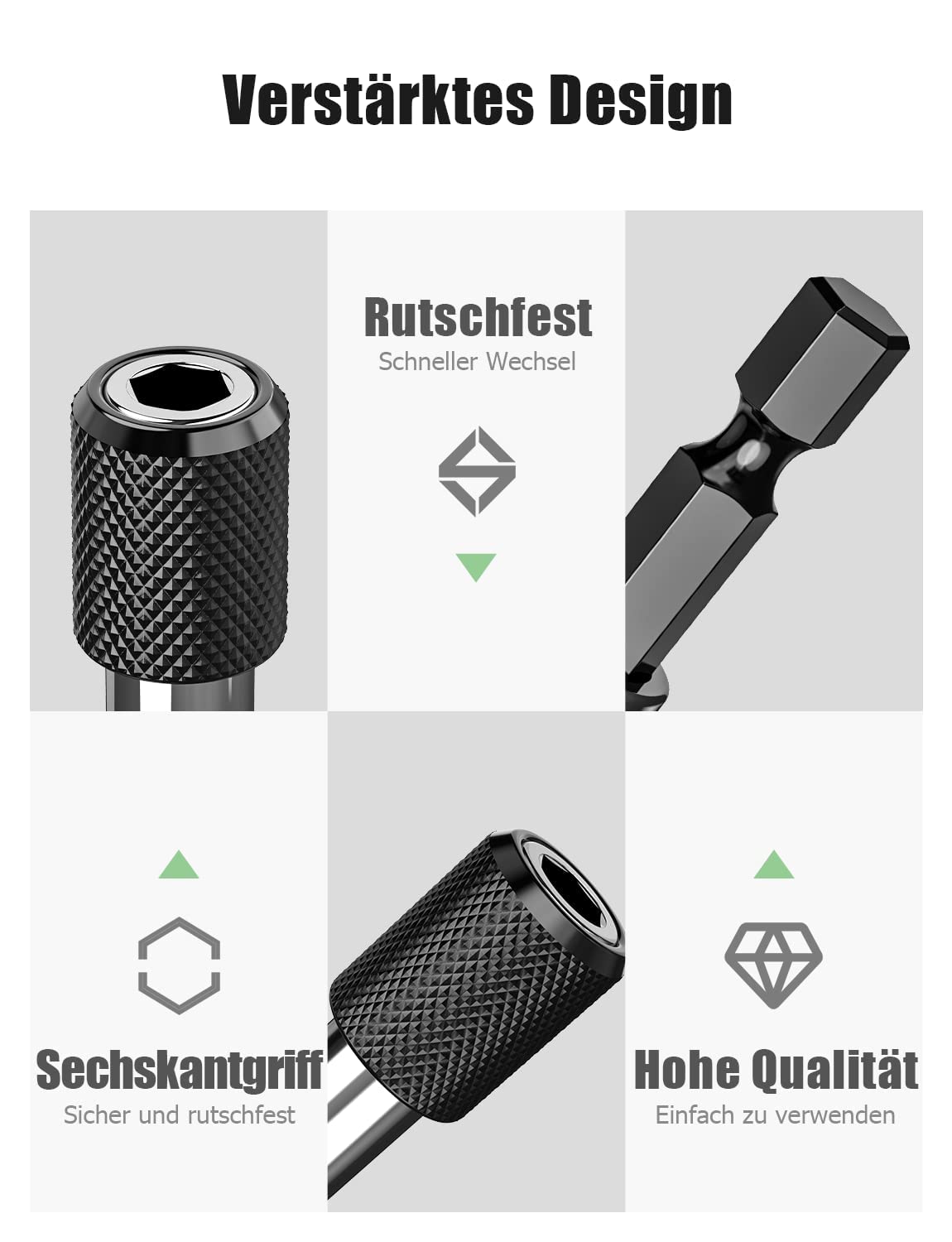 Lot de 6 porte-embouts magnétiques Mellbree à changement rapide 1/4 60 mm - Convient pour perceuse, tournevis, vis filetée de Makita, Metabo, Bosch, Dewalt