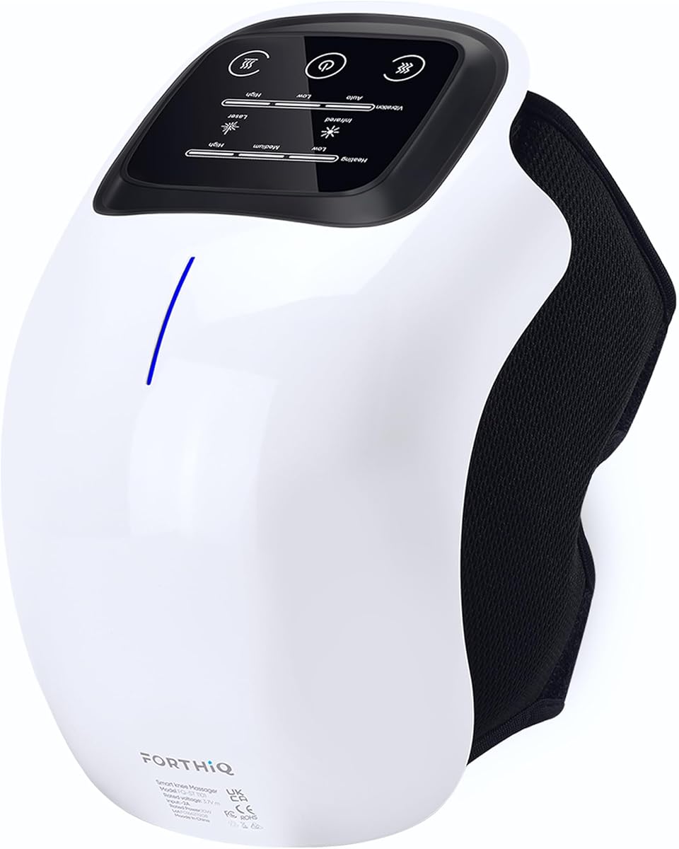 FORTHiQ Masajeador de Rodilla Inalámbrico, Alivio del Dolor Articular por Infrarrojos de Calor Profundo, Terapia con Láser y Vibración, para la Artritis, Tirón de Ligamentos y Lesiones Musculares