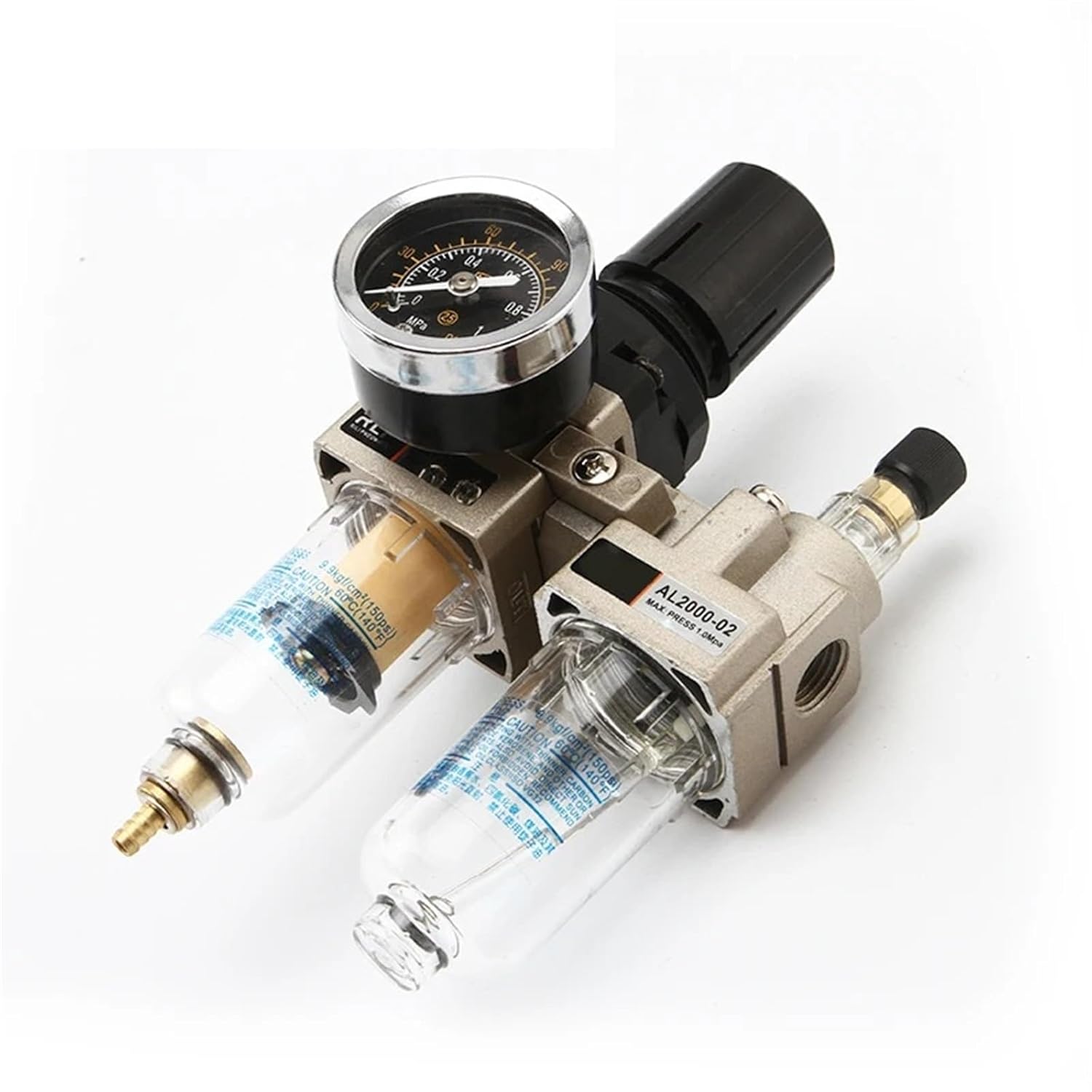 AC2010-02 AC3010-03 AC4010-04 AC5010-10 Pneumatic Regulator Filter with Lubricator Oil-Water Separator Air Source Treatment Unit 1Pcs(AC4010-06)