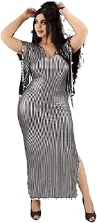 جلابية نانسي أسود في فضي، للنساء، 1