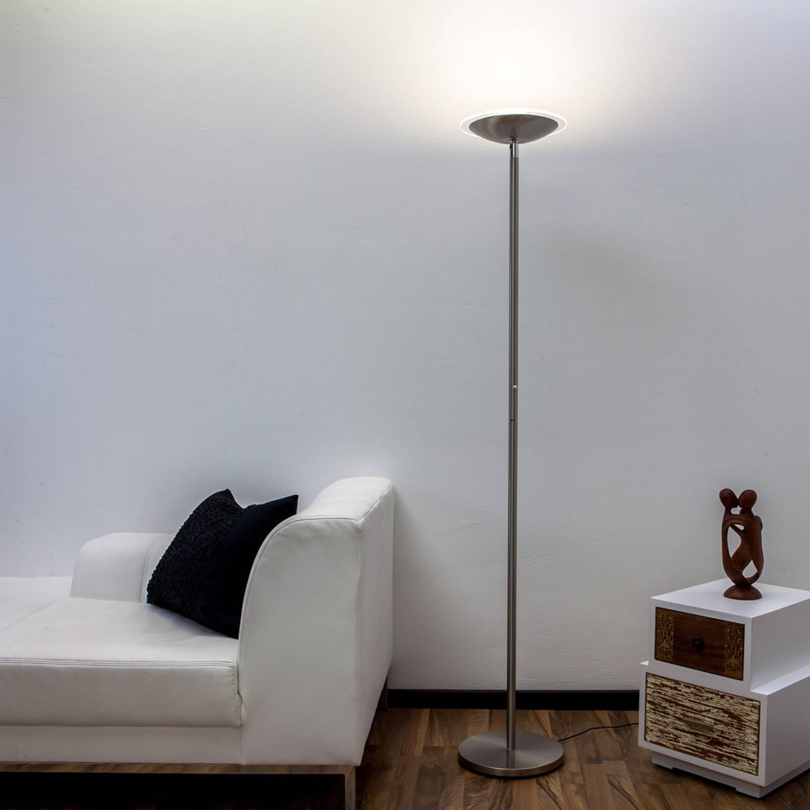 LED Lámpara de pie 'Malea'con dimmer táctil (Moderno) en Gris hecho de Metal e.o. para Salón & Comedor (1 llama,) de Lindby | lámpara LED de pie, lámpara de pie, lámpara de pie
