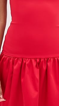 alice+olivia アリスアンドオリビア パフスリーブ ミニドレス S 赤 alice + olivia Women's Oriana Strapless Drop Waist Mini