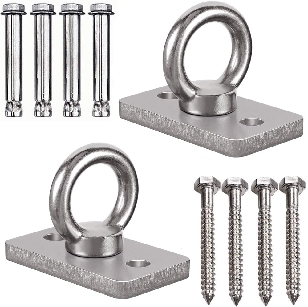 1800lb Capacity Wall Ceiling Mount Bracket for Suspension Strap, Battle Rope Anchor Ceiling Hook for Gymnastic Ring, Body Weight Strength Training System, Yoga Swing Hammock, Boxing Equipment