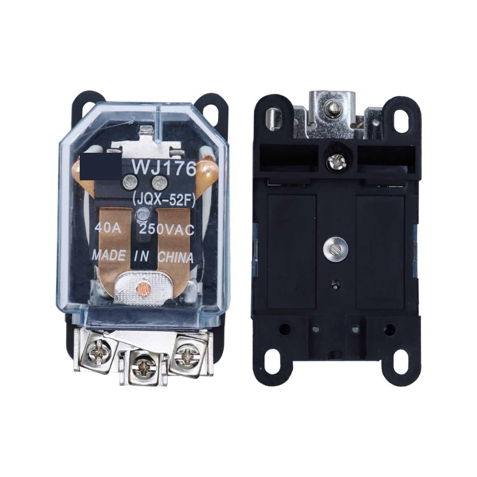 BALYDLUL 1pcs WJ180-2C JQX-58F-2Z 40A DPDT Power Relay 8 Pins 12VDC 24VDC 220VAC(Normal Close,24VDC)