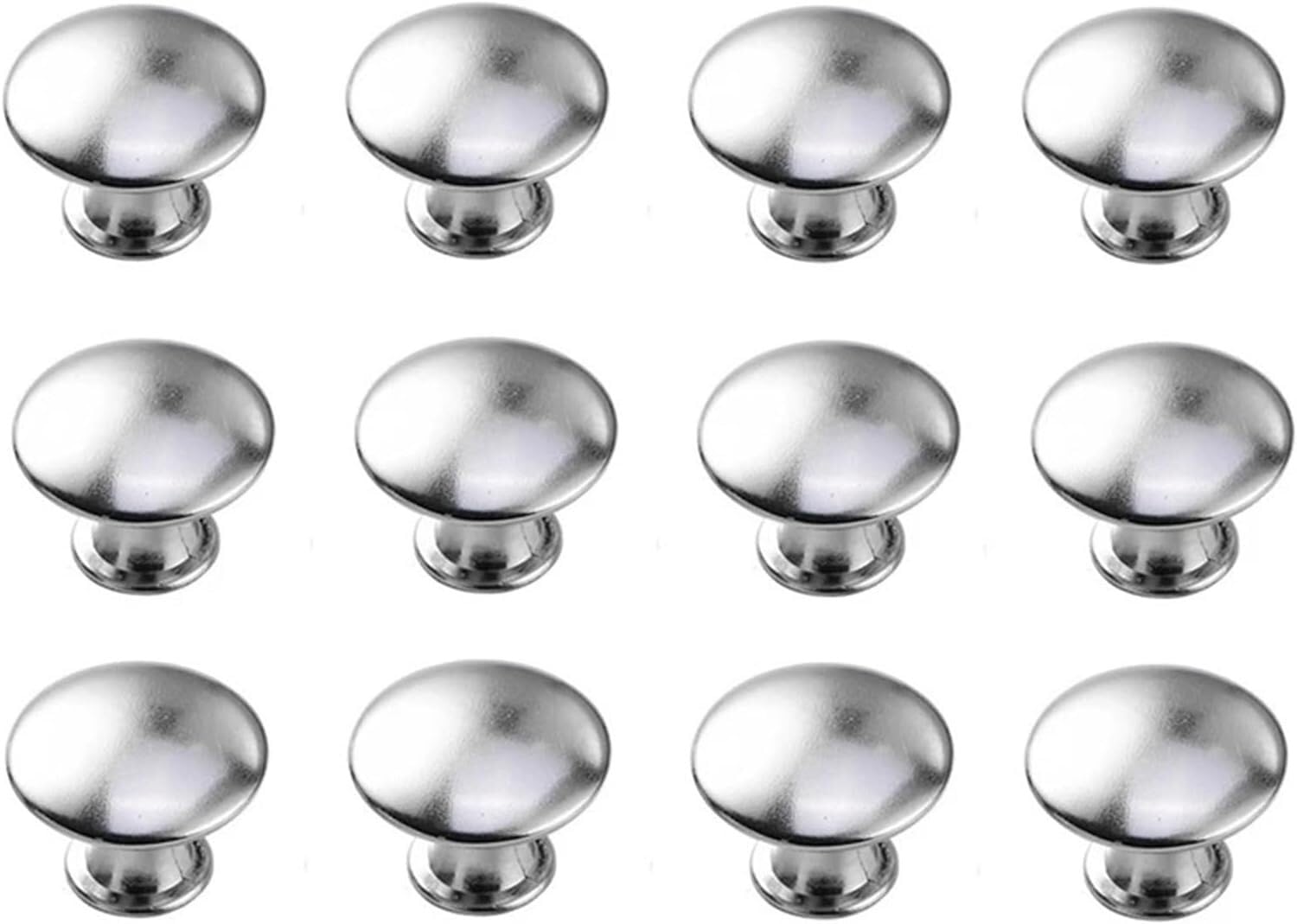 Gkirqvpe Siliver Cabinet Knobs, Pack Of 12 Single Hole Small Round Cabinet Handles Multicolor For Wardrobes Kitchen(Siliver)