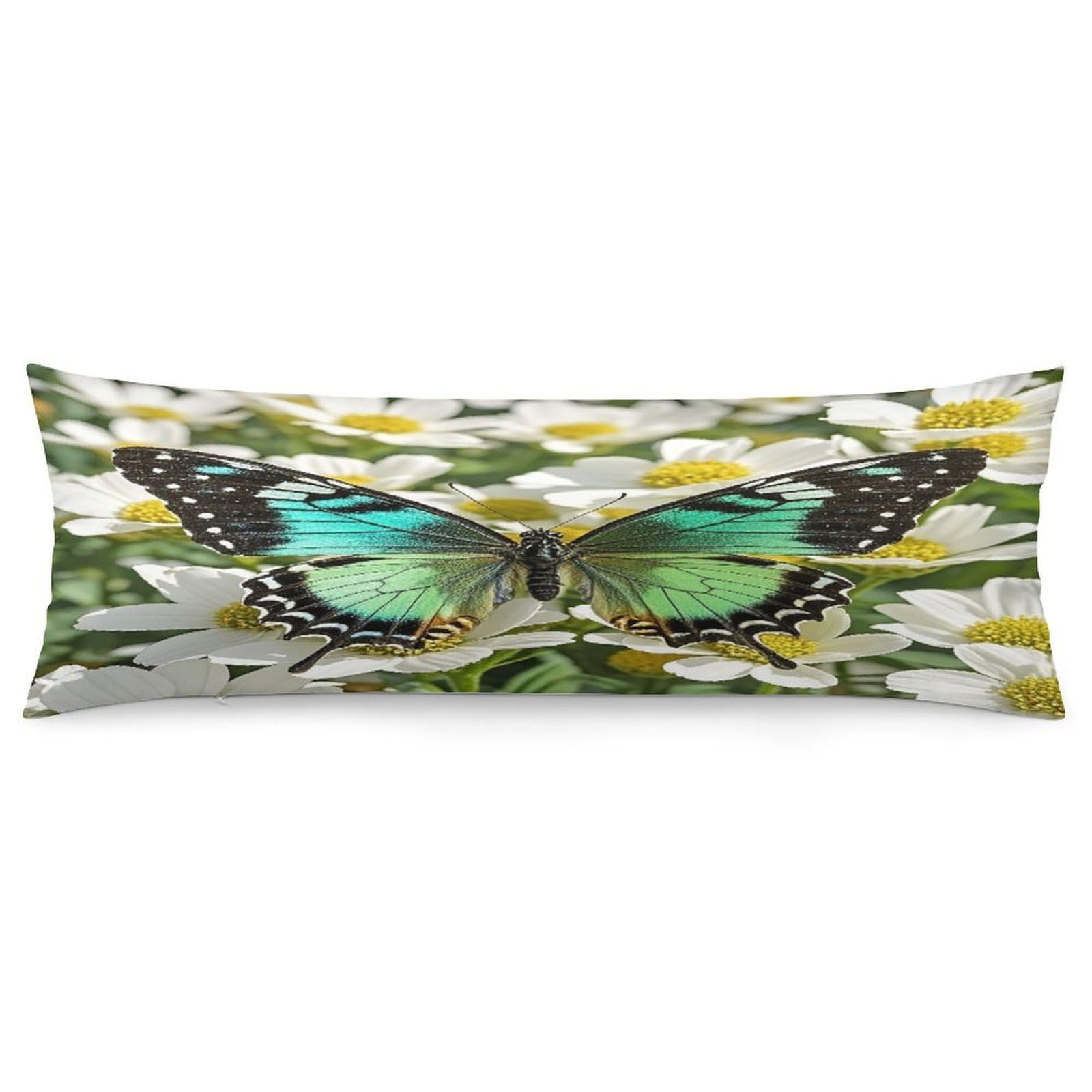 Music Butterfly Pillowcase Decorative Body Pillow Cover Soft Full Long Pillow Case Breathable Large Body Pillowcase Cute Cozy Pillow Sham for Bed Couch Sofa 18.9 X 53 Inch