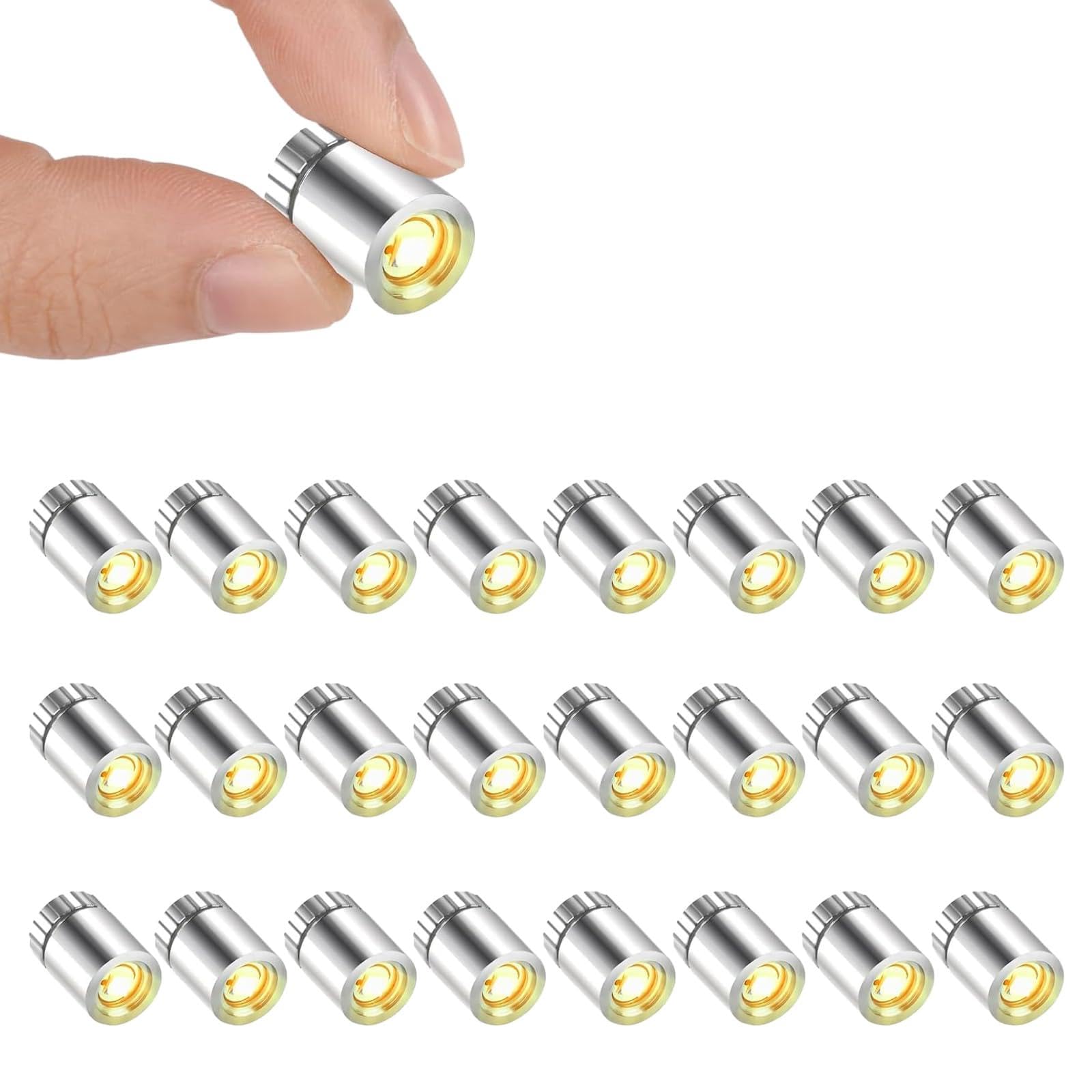 24 Pcs Small Lights Warm White, Lightweight Mini Silver Fairy Lights, Long-Lasting Micro String for DIY Crafts, Dollhouse Lighting, Balloons, Wedding Decoration, for Model Makers, Event Decorators