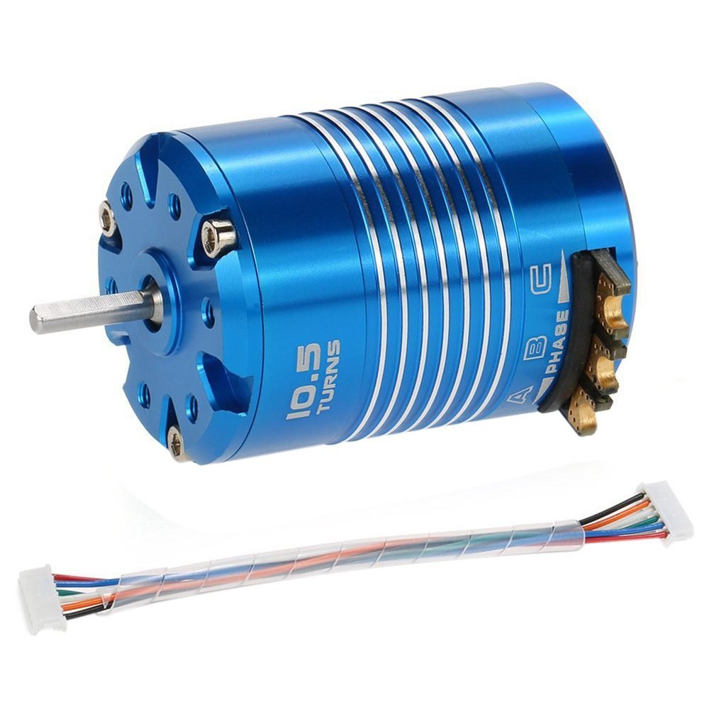 Motore sensoriale ad alta efficienza 540 per 1/10 RC auto blu, 10.5T 3450KV