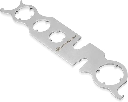 Powerbuilt Llave de antena 2 en 1 – Tuerca bisel de antena de varios tamaños y herramienta de extracción de mástil para automóviles, se adapta a la