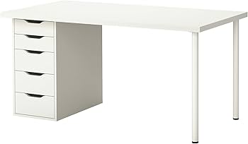 Ikea LINNMON/ALEX Desk, Modern, White, 74 cm (H) x 60 cm (W) x 40