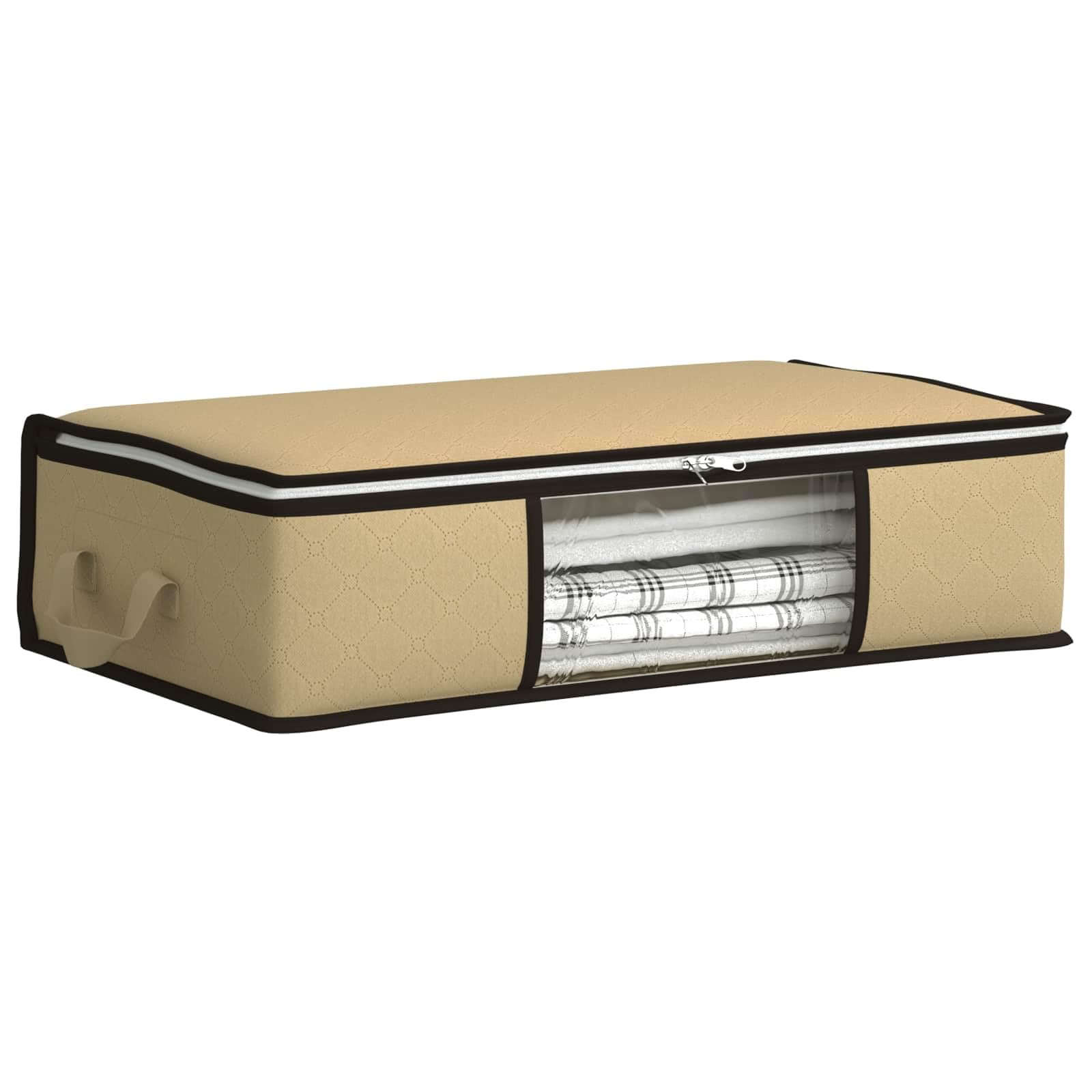 6 cajas de almacenamiento plegables con ventana transparente, 70 x 40 x 18