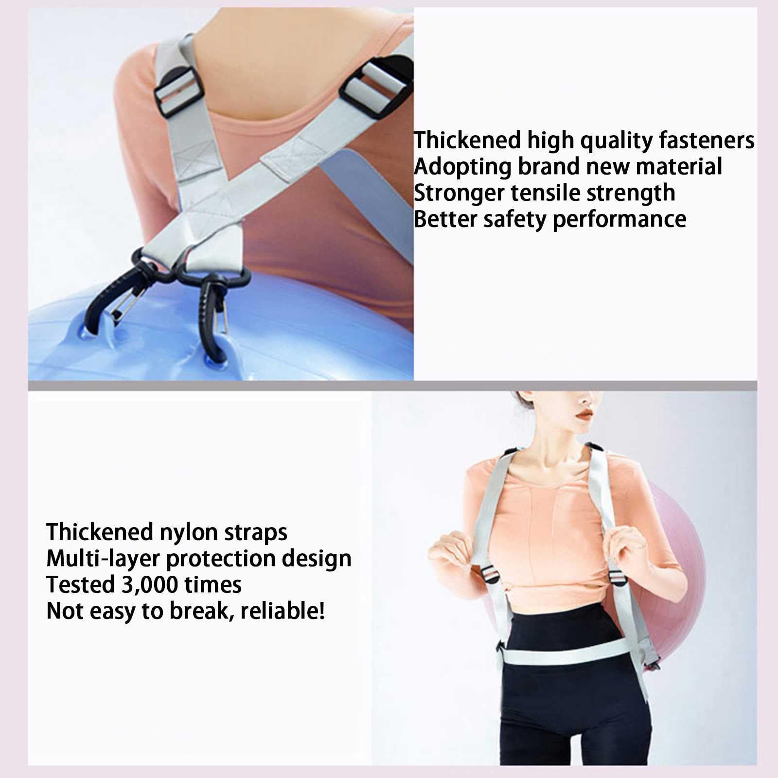 Palla ausiliaria multifunzionale, palla ausiliaria resistente con pompa gonfiabile antiscivolo, accessori per allenamento, con spallacci regolabili, per adulti e bambini, esercizio e