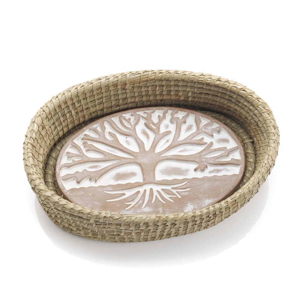 Bread Warmer Basket With Terracotta Stone – Includes Oven Mitts – Keeps Bread Warm – Rustic Gift For Holidays, Housewarming, Dinner Parties Handwoven Natural Look Kitchen Table Accessory - View #10