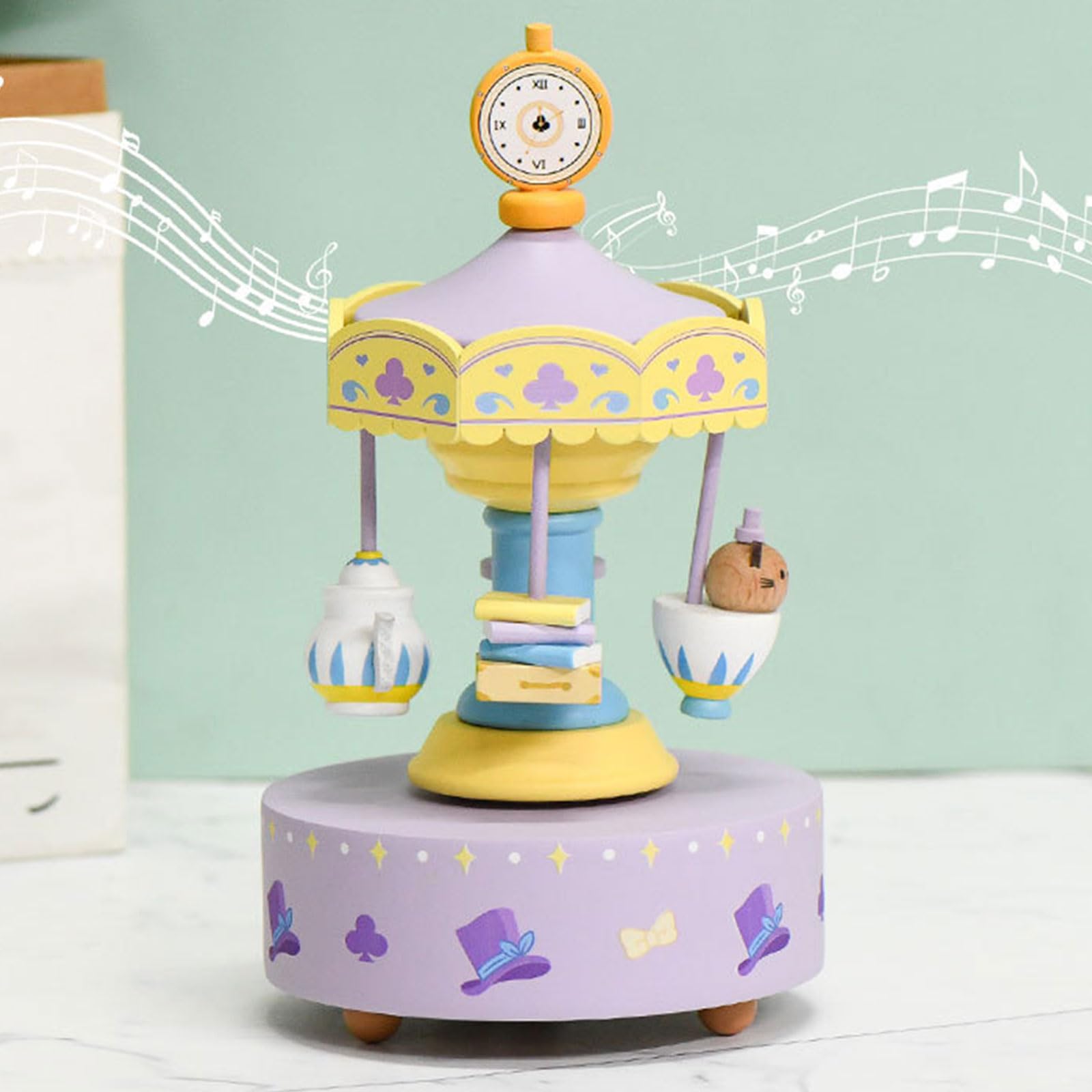 Carillon in legno con melodie classiche rotanti, per la cameretta dei bambini, regalo di compleanno