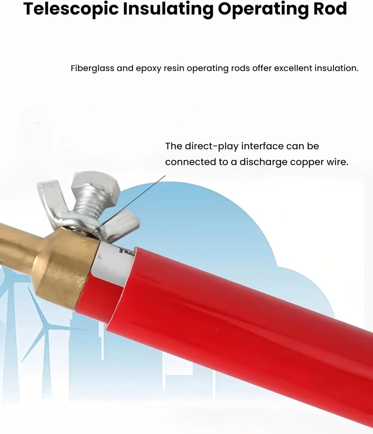 10KV Insulated High Voltage Discharge Pole, Portable Telescopic Rod for Electrical Maintenance, Industrial Discharge Equipment, Safety Tool for Power Systems
