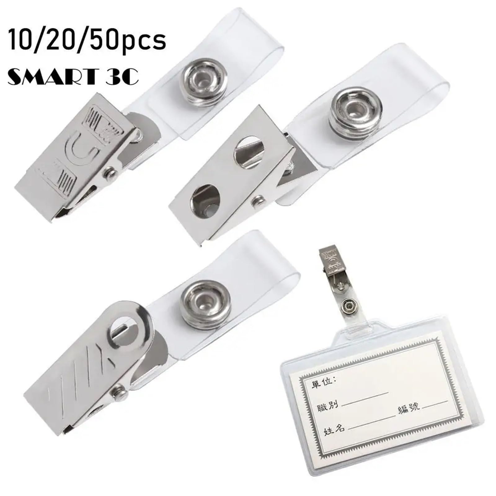 30 clip anti-smarrimento per chiavi, cordino, 4 stili, porta badge identificativo