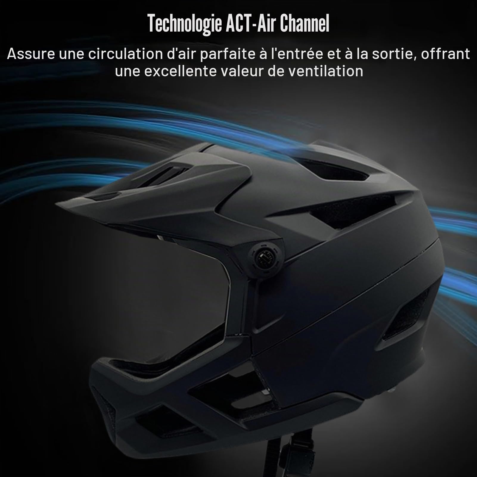 Kavolet Casque de Vélo pour Femme et Homme, Intégral pour VTT et Route, Léger, Visière Réglable et Connexion de Lunettes, 55-59 cm, Résistant aux Chocs
