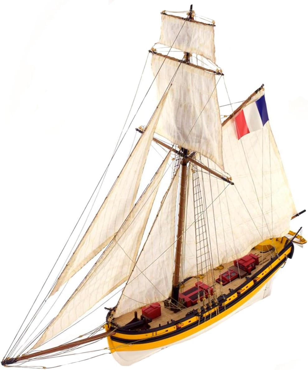Artesanía Latina - Modellino di Nave in Legno - Cutter Corsaro Francese, Le Renard - Modello 22401, Scala 1:50 - Modellino da Assemblare - Livello Medio